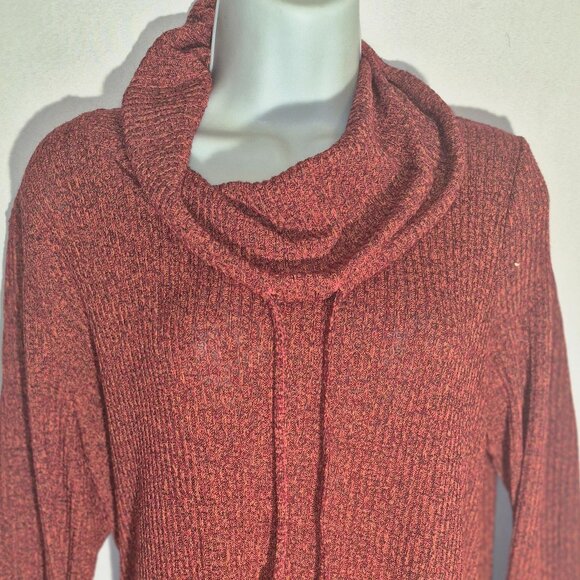 RAFAELLA Cowl Neck sweater top, burnt orange and pink blend, in size Large - Picture 2 of 16
